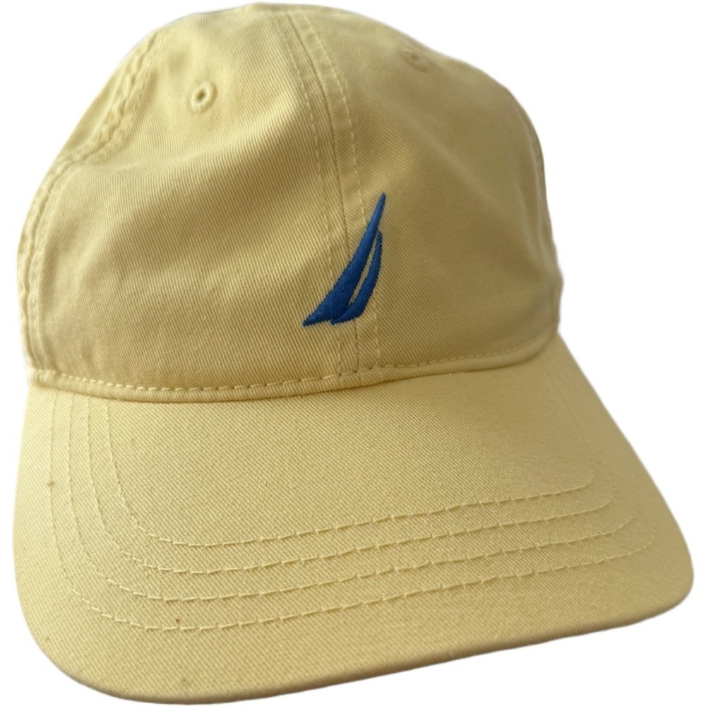 Nautica Unisex Mens Adjustable Baseball Cap Banana Yellow Navy Cotton Boating
